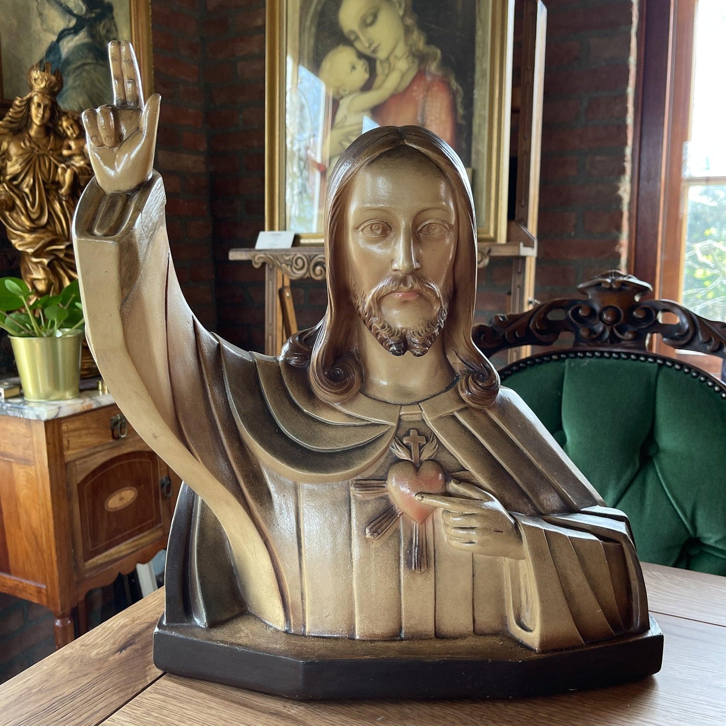 Prachtig heiligenbeeld van Jezus 1930 - Bamestra Curiosa