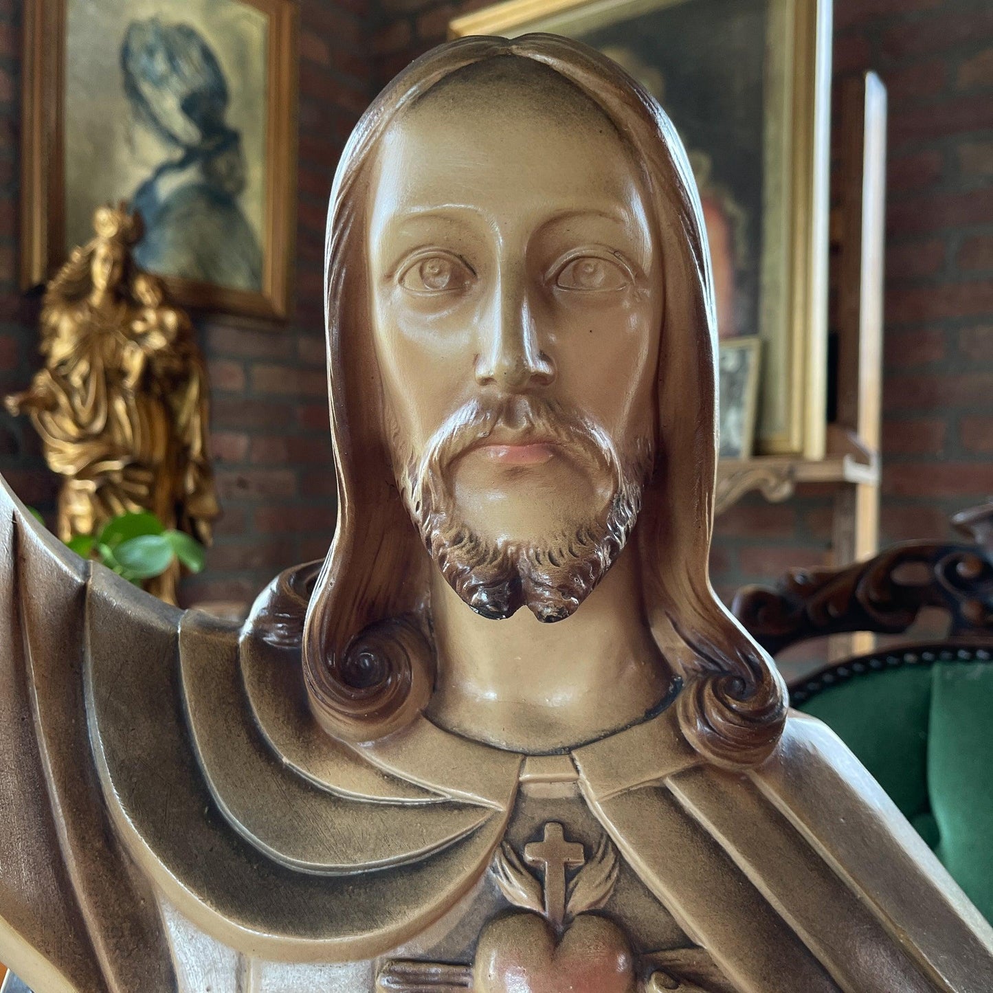 Prachtig heiligenbeeld van Jezus 1930 - Bamestra Curiosa