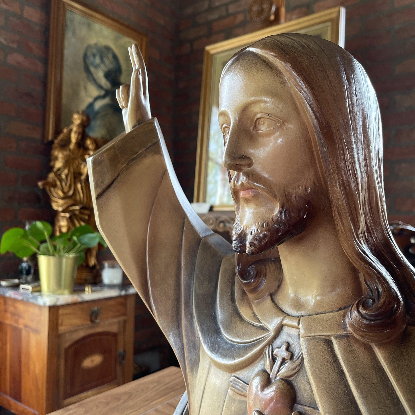 Prachtig heiligenbeeld van Jezus 1930 - Bamestra Curiosa