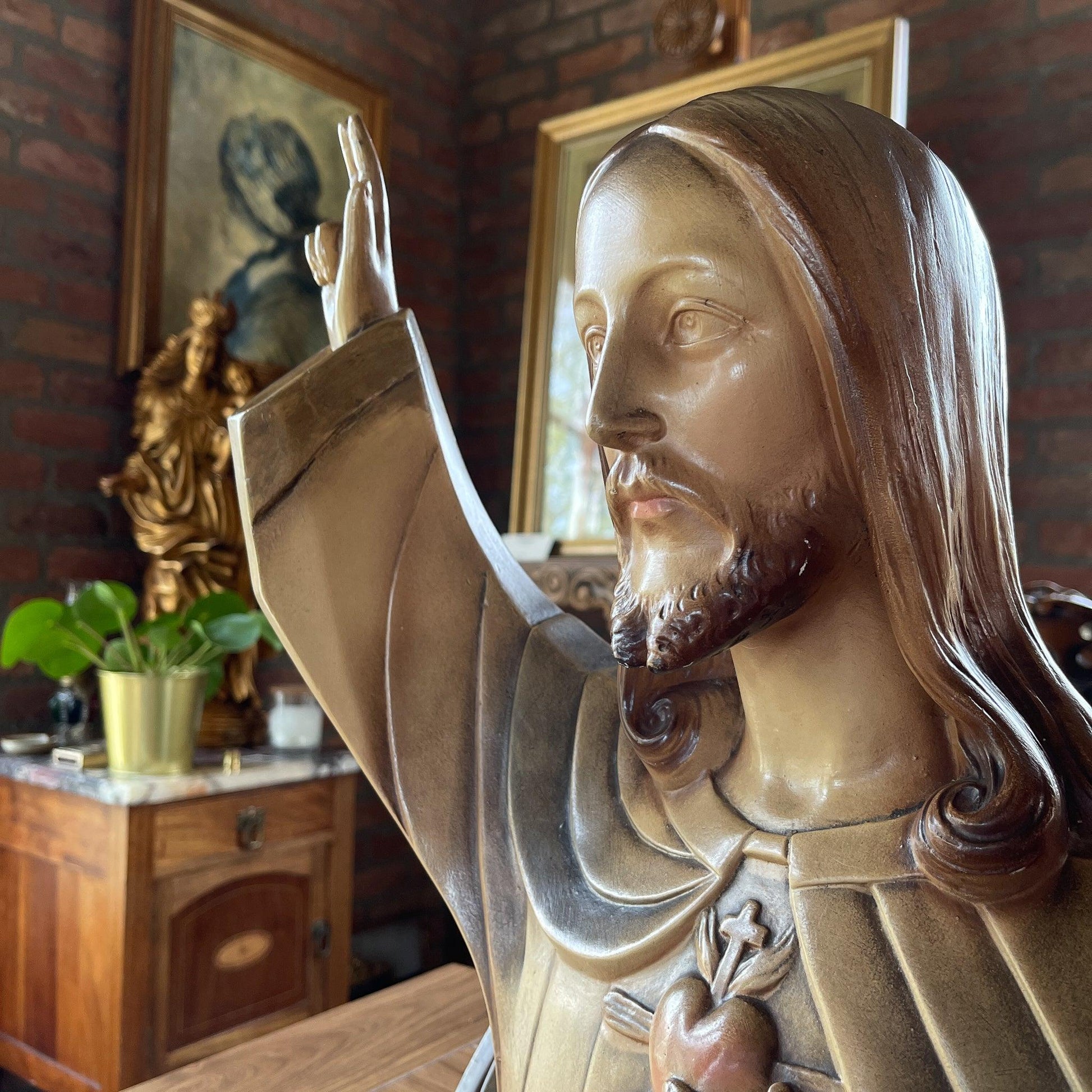 Prachtig heiligenbeeld van Jezus 1930 - Bamestra Curiosa