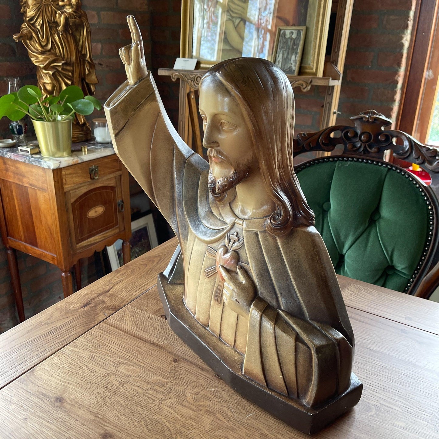 Prachtig heiligenbeeld van Jezus 1930 - Bamestra Curiosa