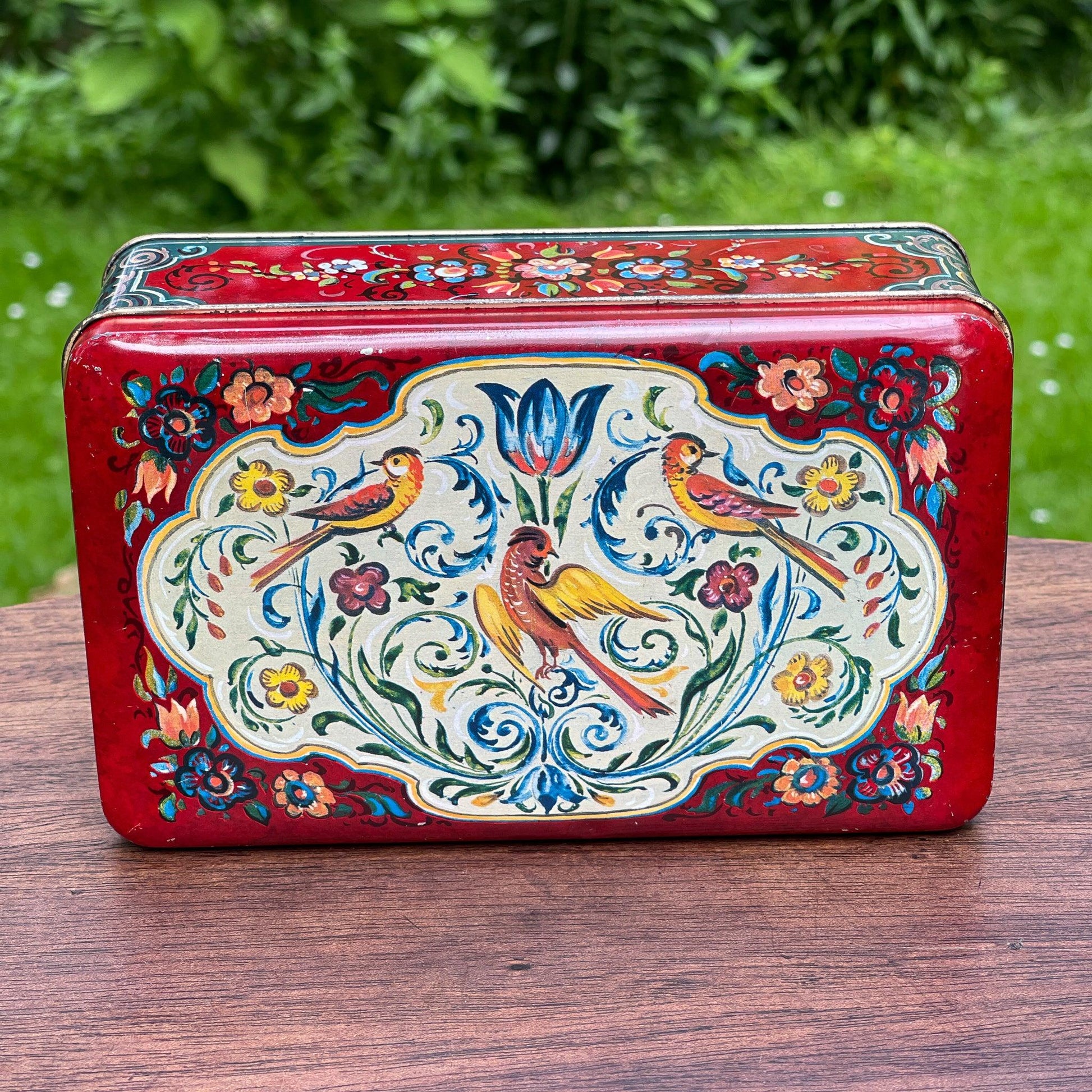 Prachtig vintage blik met vogels en bloemen - Bamestra Curiosa