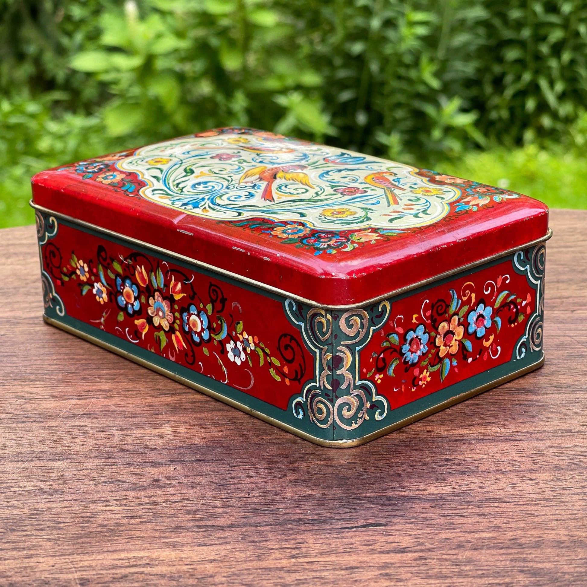 Prachtig vintage blik met vogels en bloemen - Bamestra Curiosa