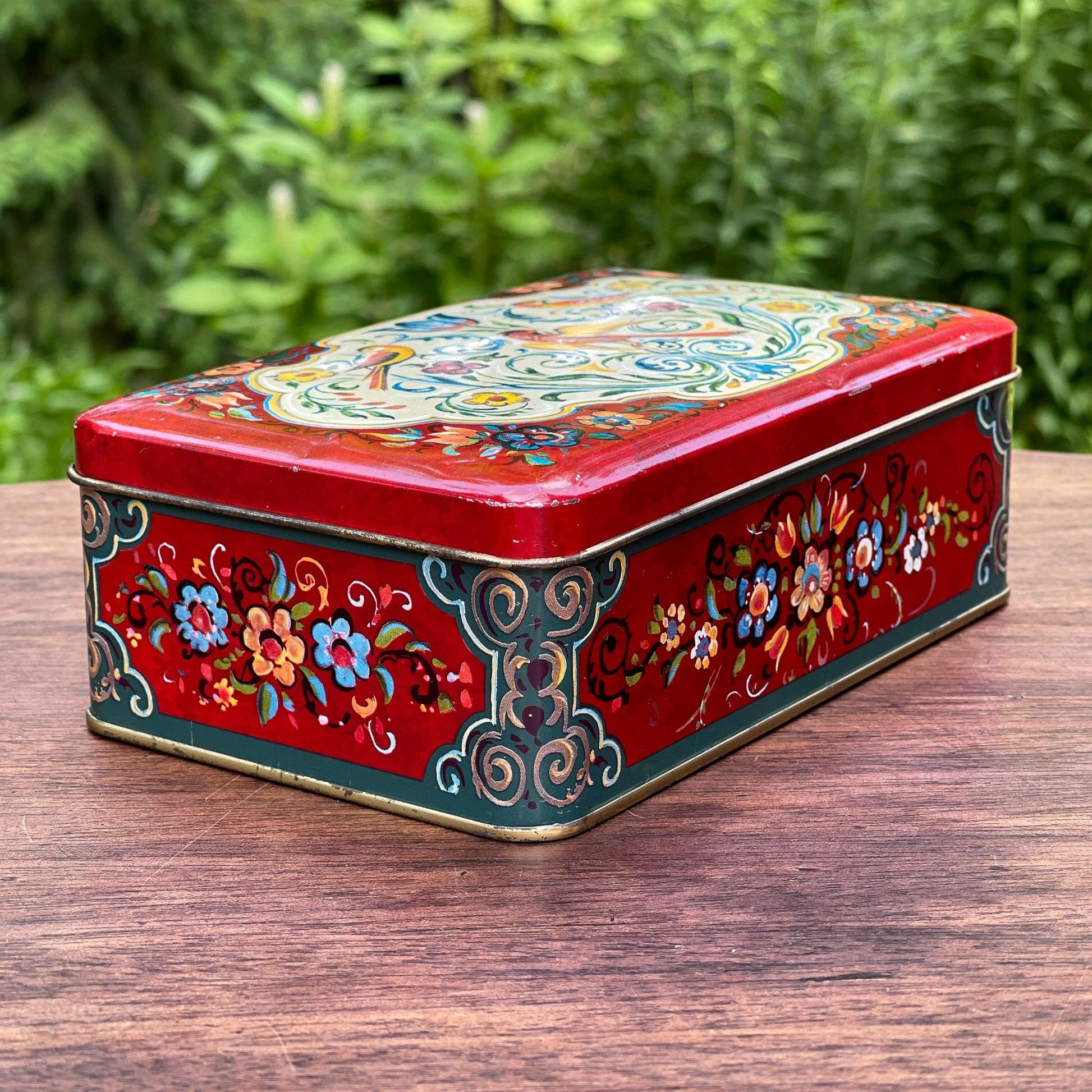 Prachtig vintage blik met vogels en bloemen - Bamestra Curiosa