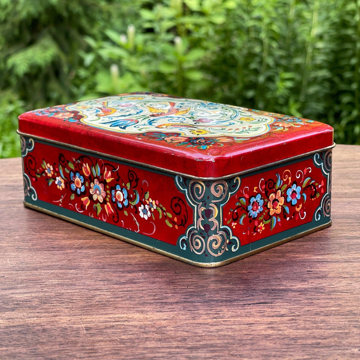 Prachtig vintage blik met vogels en bloemen - Bamestra Curiosa