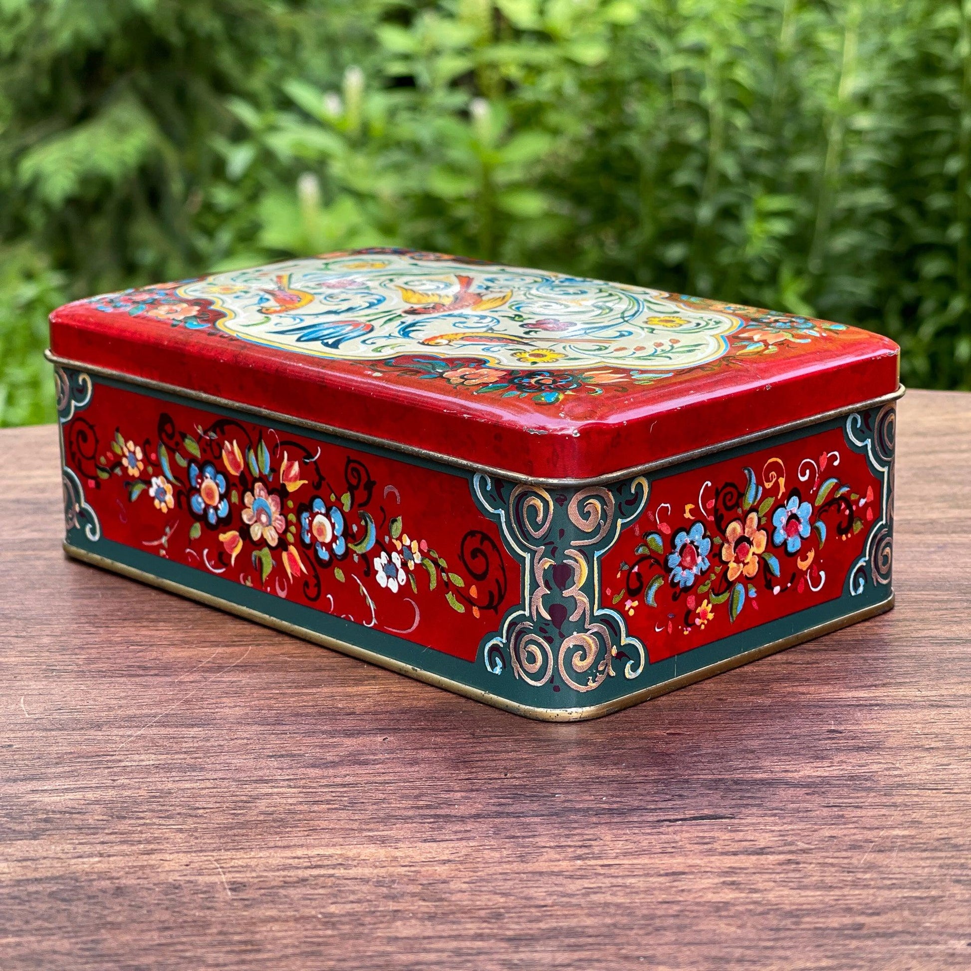 Prachtig vintage blik met vogels en bloemen - Bamestra Curiosa