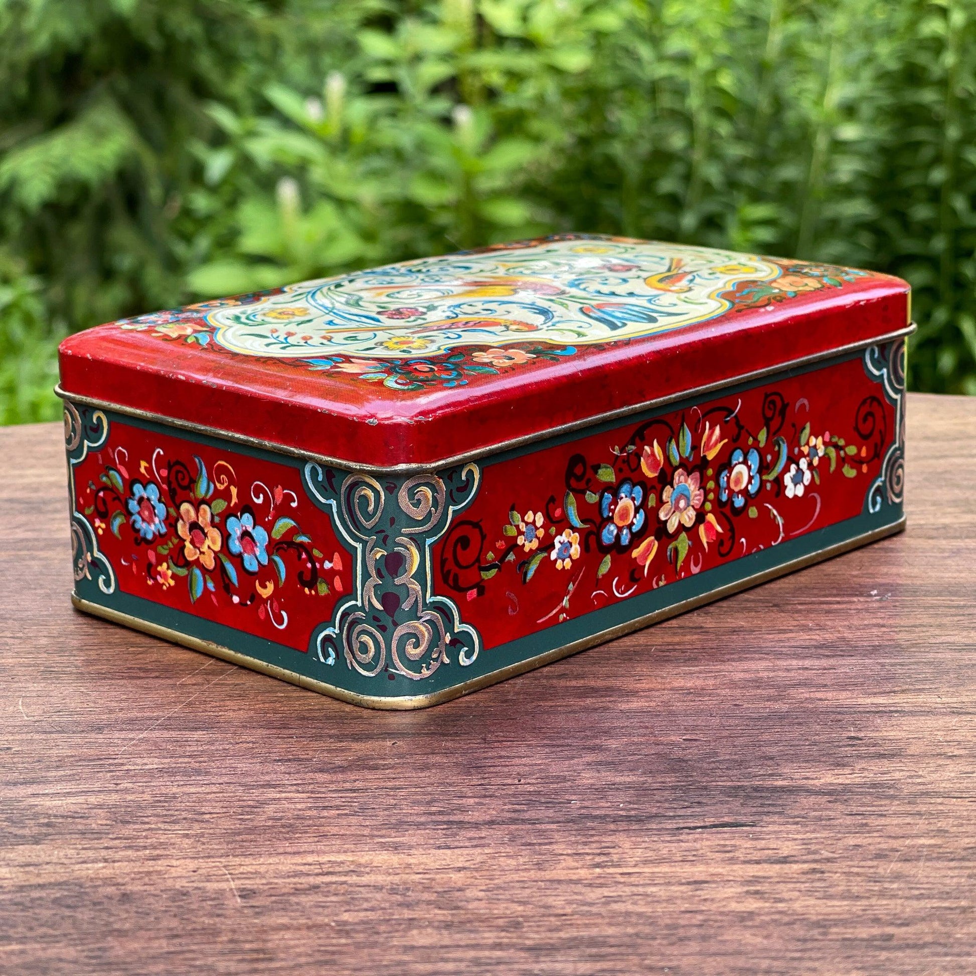 Prachtig vintage blik met vogels en bloemen - Bamestra Curiosa