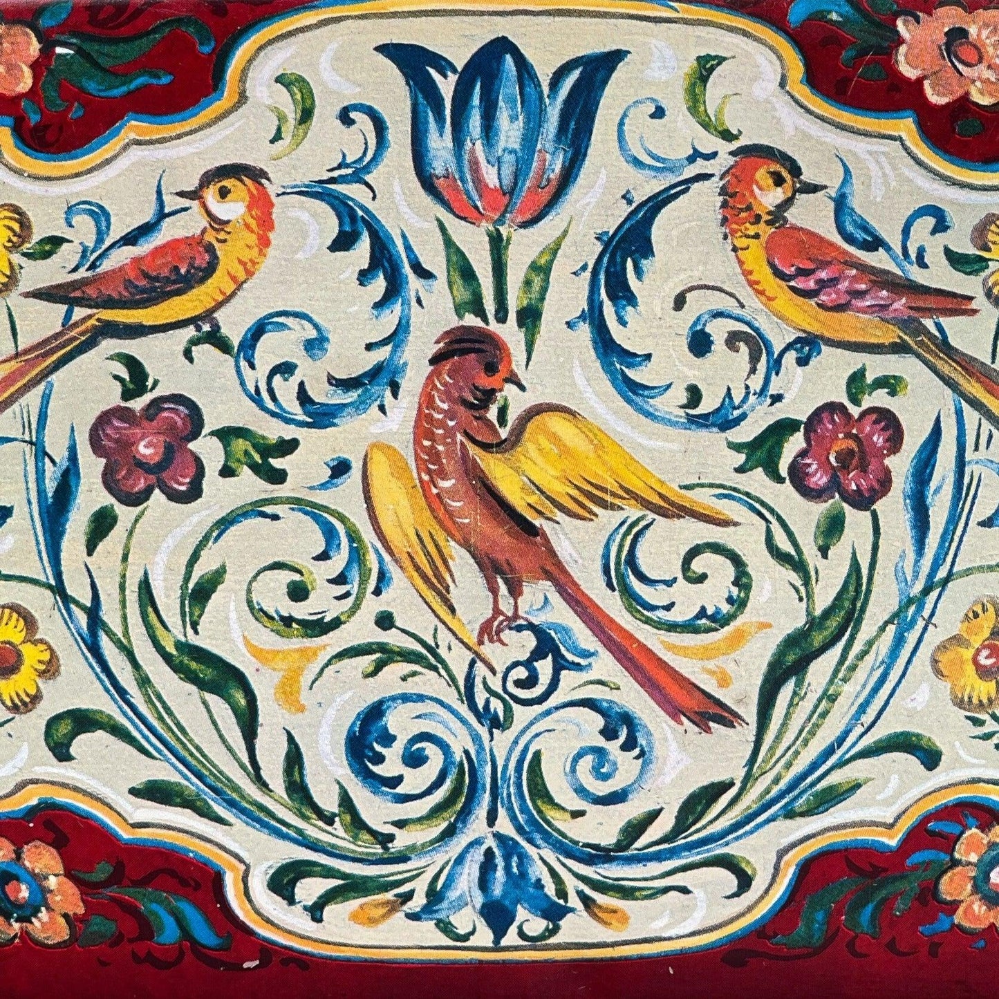 Prachtig vintage blik met vogels en bloemen - Bamestra Curiosa