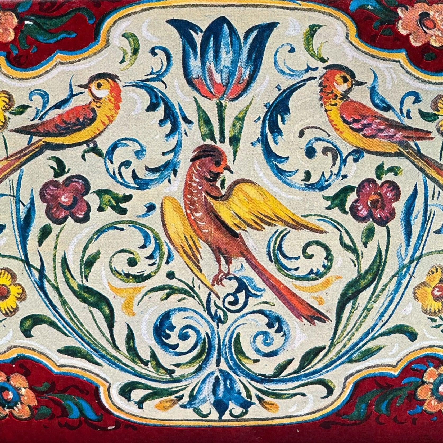 Prachtig vintage blik met vogels en bloemen - Bamestra Curiosa