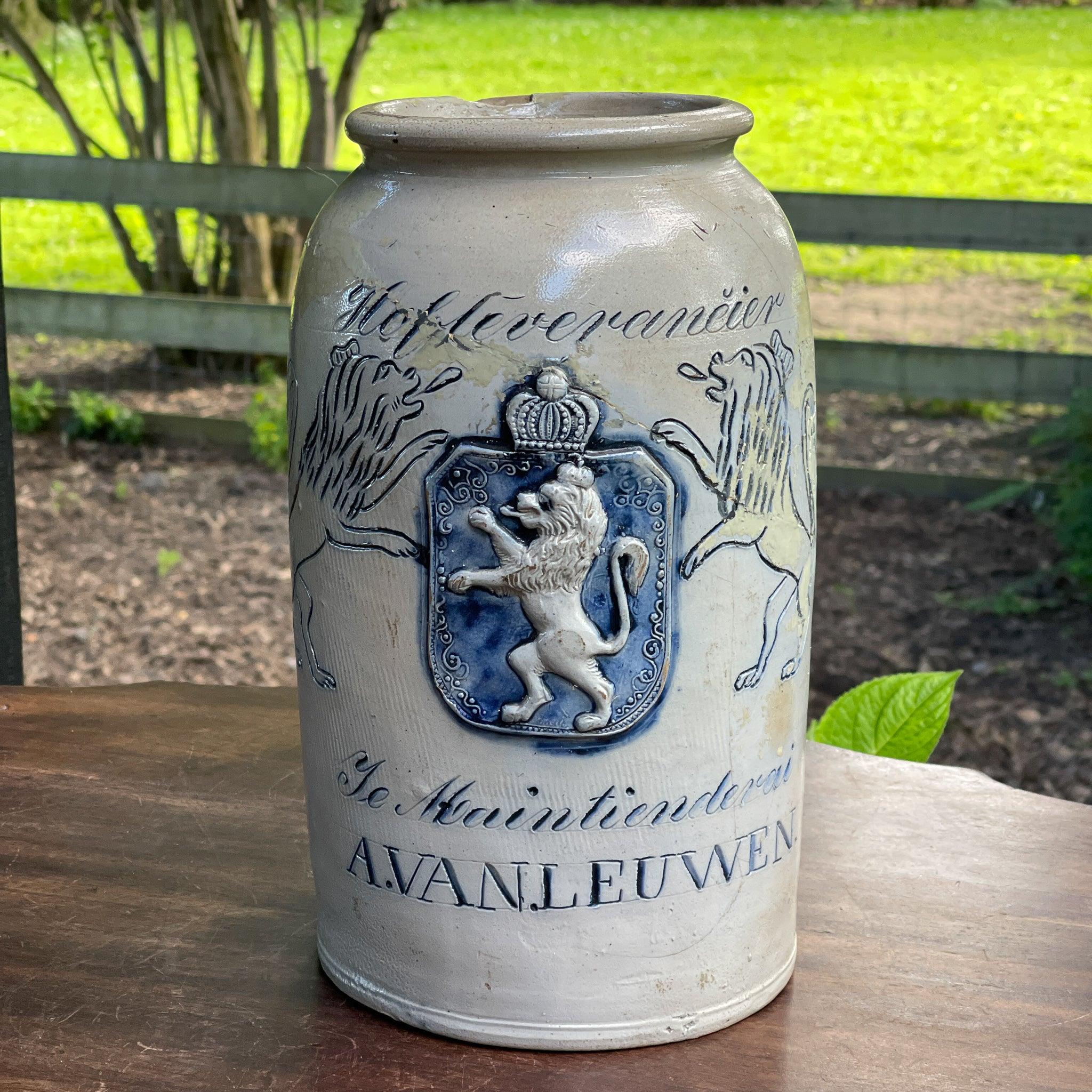 Prachtige Antieke Keulse Aardewerk Voorraadpot - The Collectionist