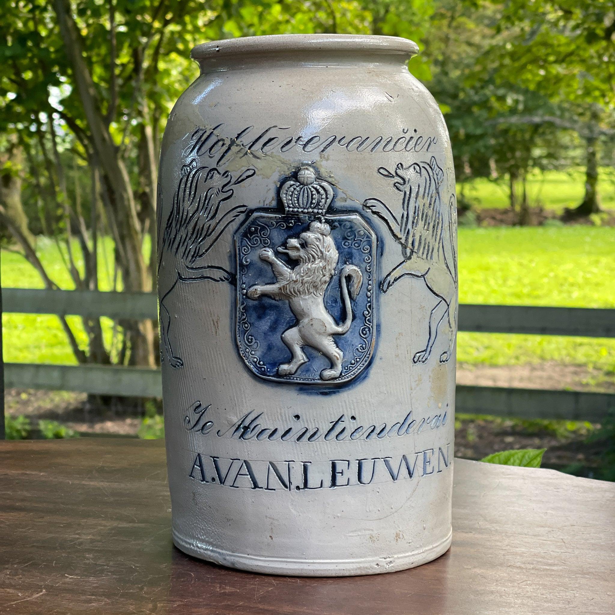 Prachtige Antieke Keulse Aardewerk Voorraadpot - The Collectionist