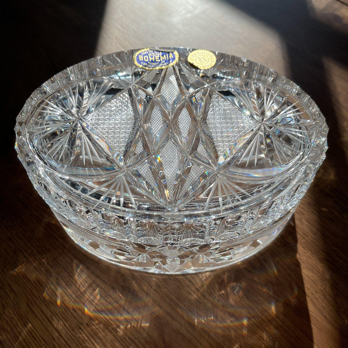 Prachtige Bonbon schaal van Bohemia kristal (1950) - Bamestra Curiosa