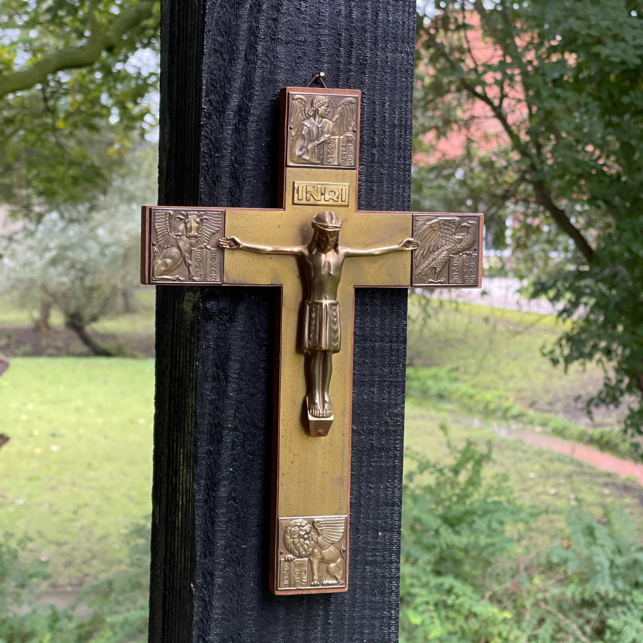 Prachtige koperen crucifix met Jezus - The Collectionist