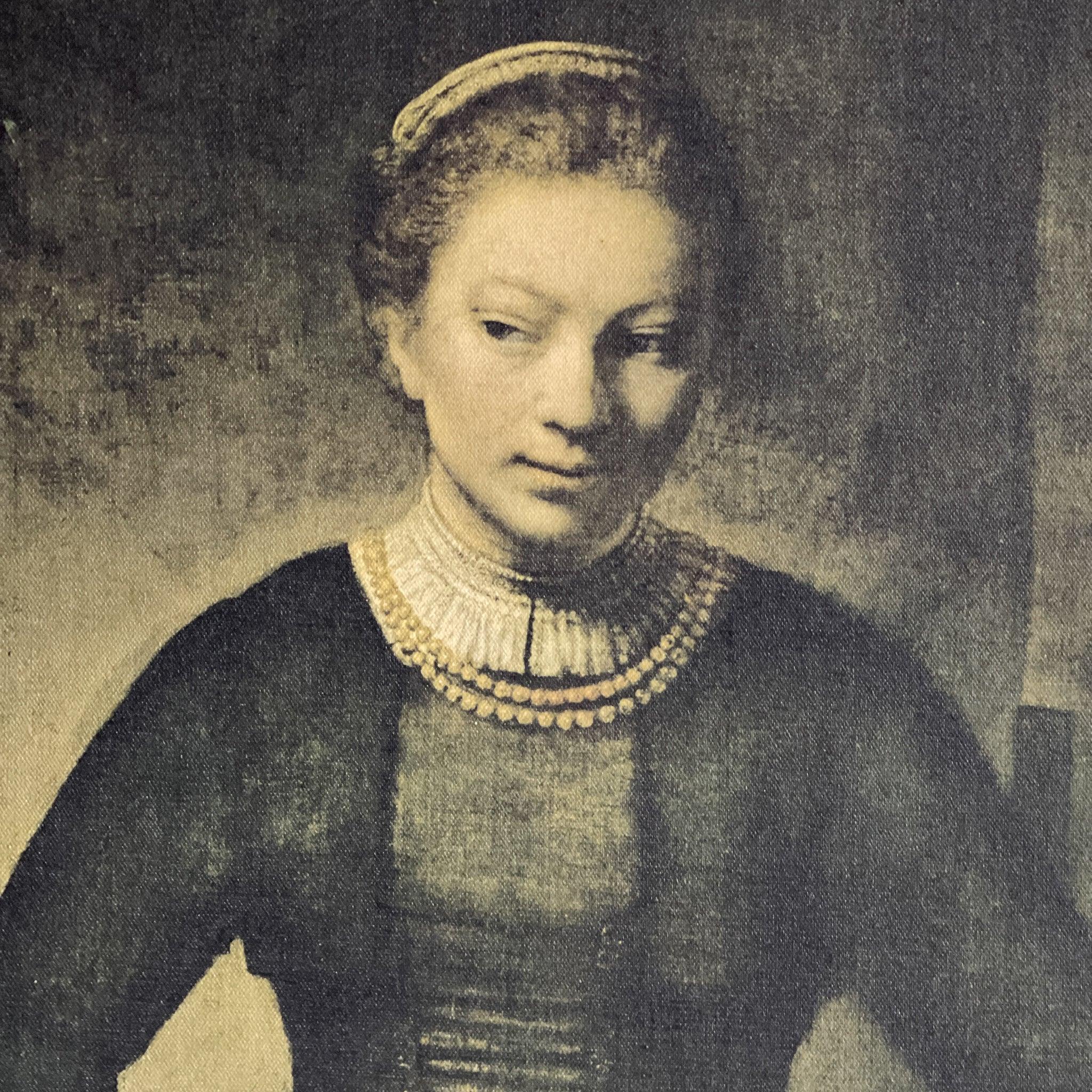 Rembrandt reproductie “Jonge vrouw aan de onderdeur" - The Collectionist