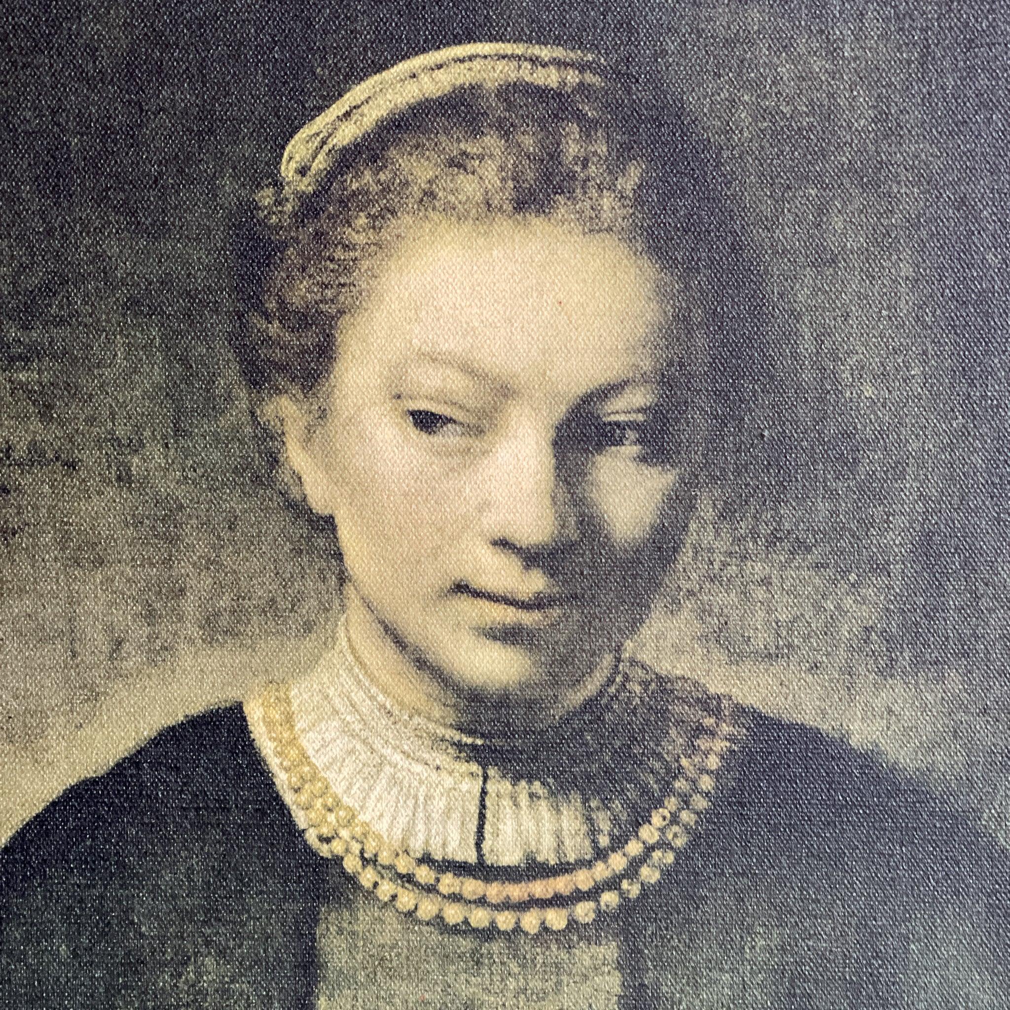 Rembrandt reproductie “Jonge vrouw aan de onderdeur" - The Collectionist