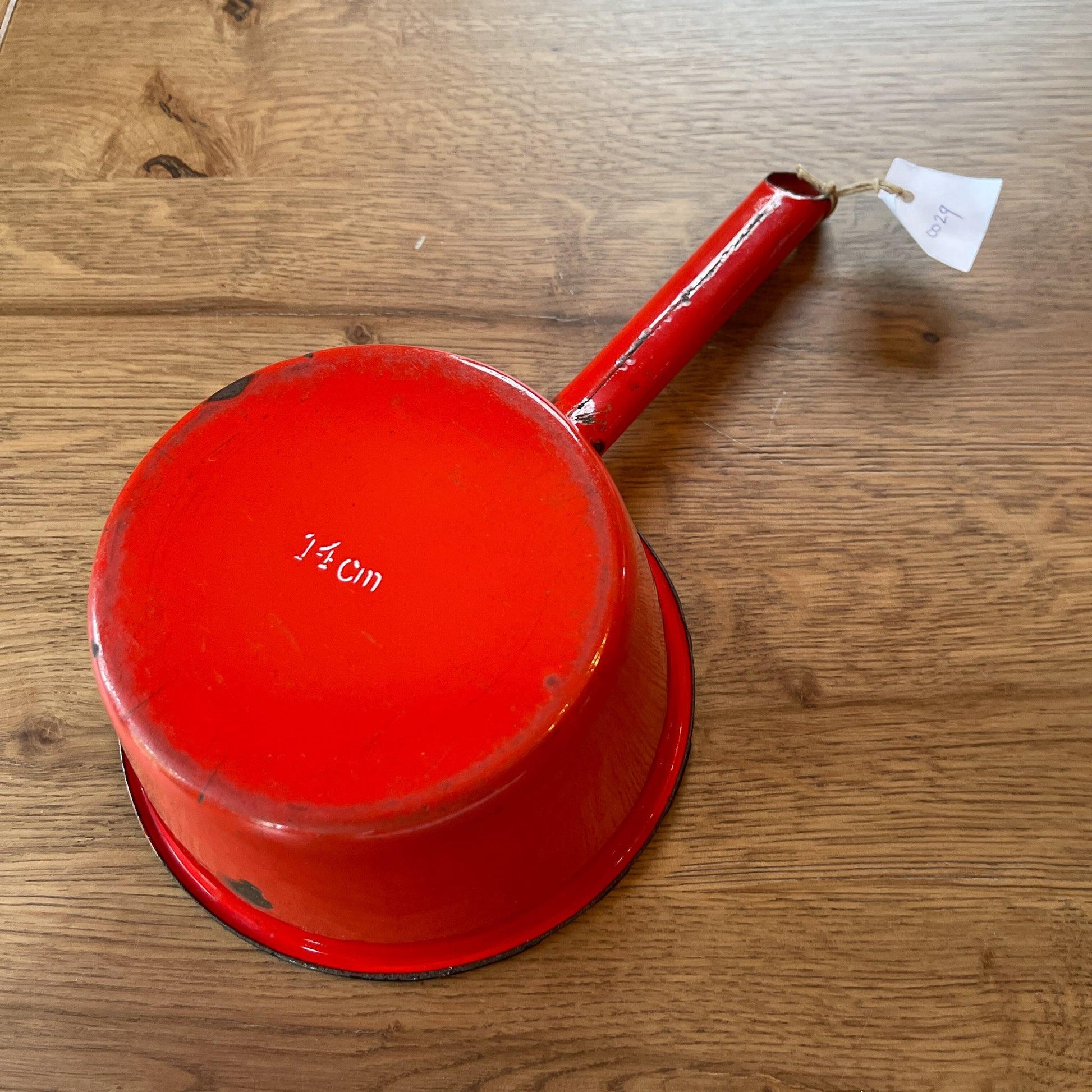 Rode emaille schenk steelpan - The Collectionist