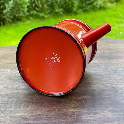 Rode emaille theepot / koffiepot - Bamestra Curiosa