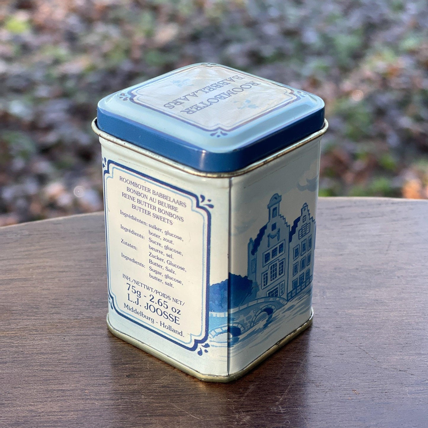 Roomboter Babbelaars Blikje in Delfts Blauw - Bamestra Curiosa