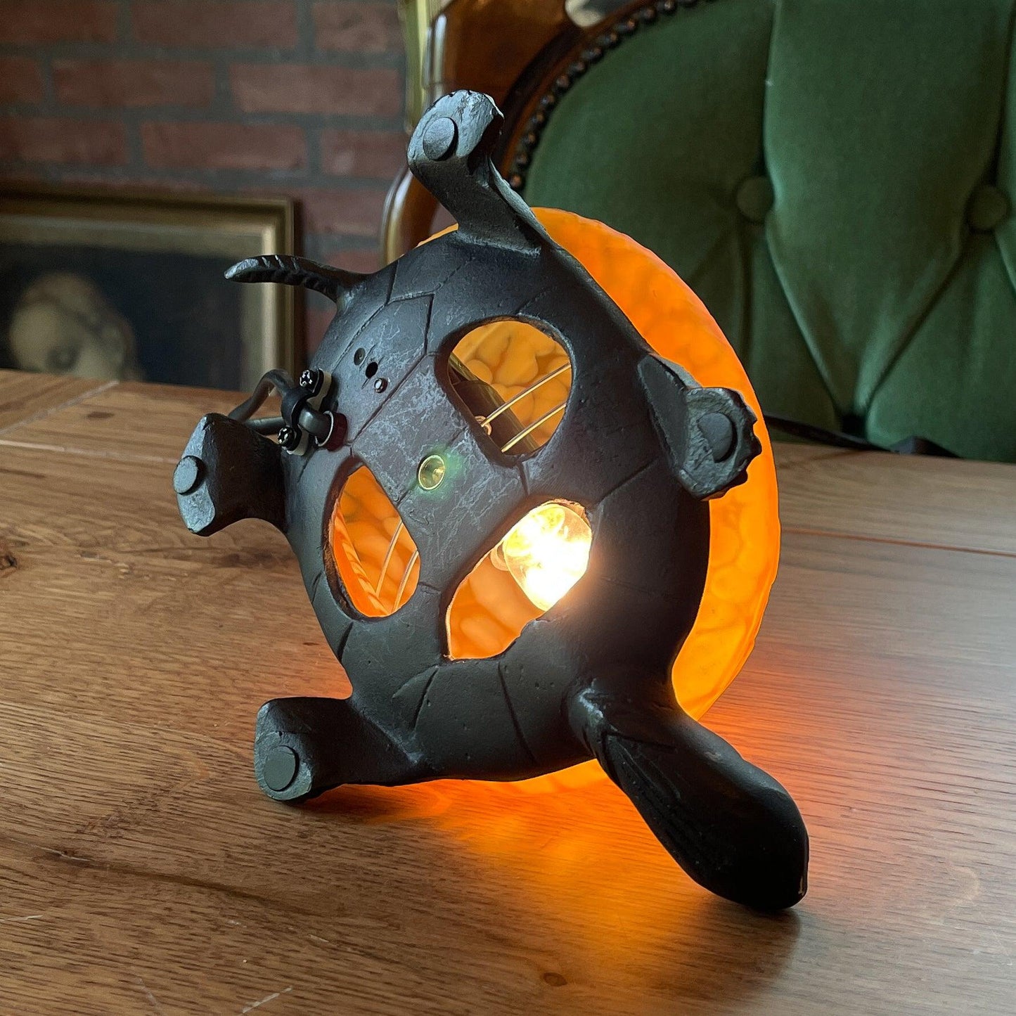 Schildpad lamp van metaal & glas - Bamestra Curiosa