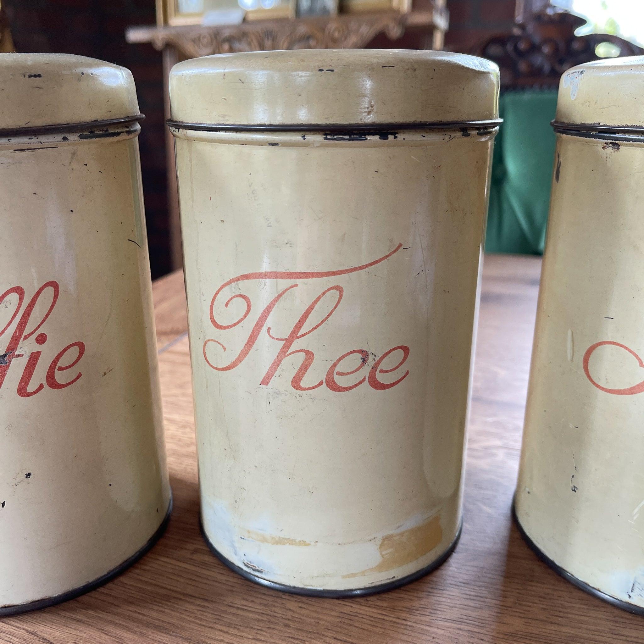 Set van drie koffie thee en suiker blikken - The Collectionist