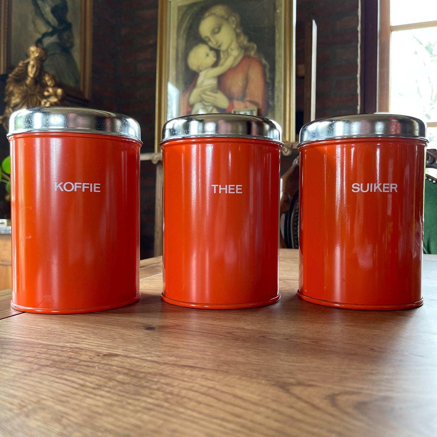 Set van drie koffie thee en suiker blikken - Bamestra Curiosa