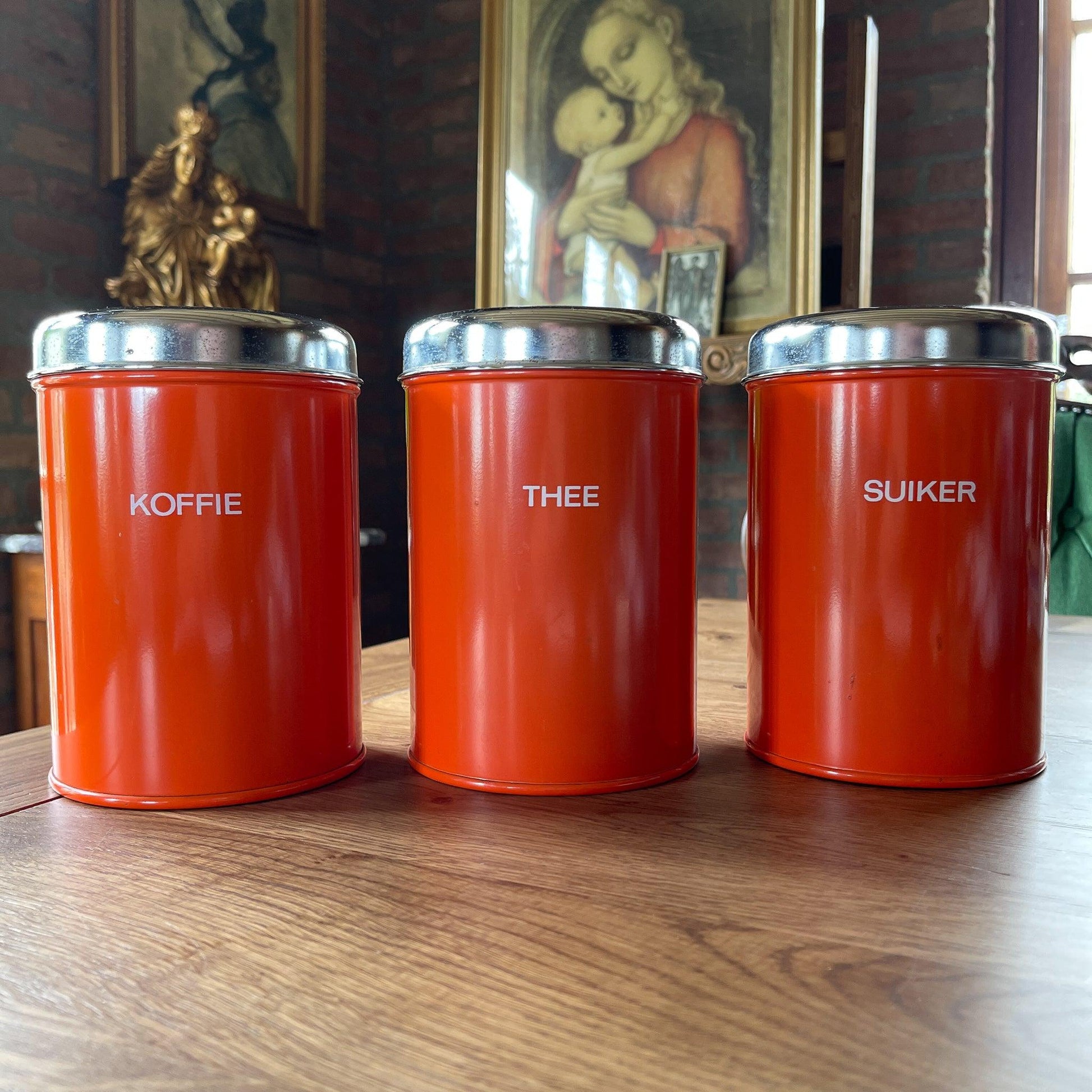 Set van drie koffie thee en suiker blikken - Bamestra Curiosa