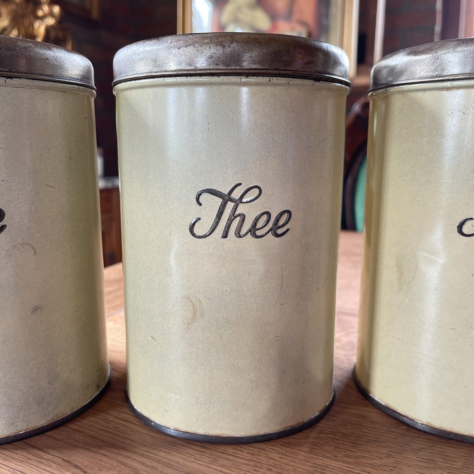 Set van drie koffie thee en suiker blikken - Bamestra Curiosa