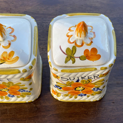 Set van drie vintage Koffie Thee en Suiker potten - The Collectionist