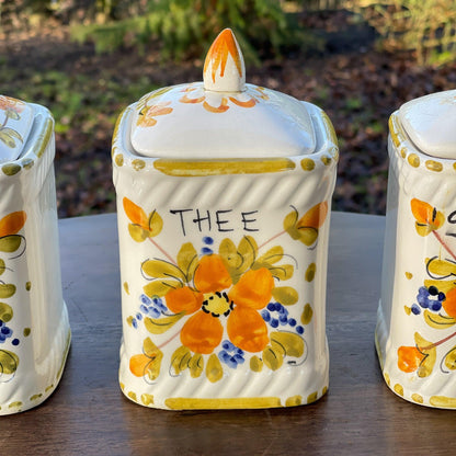 Set van drie vintage Koffie Thee en Suiker potten - The Collectionist