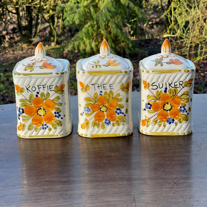 Set van drie vintage Koffie Thee en Suiker potten - The Collectionist