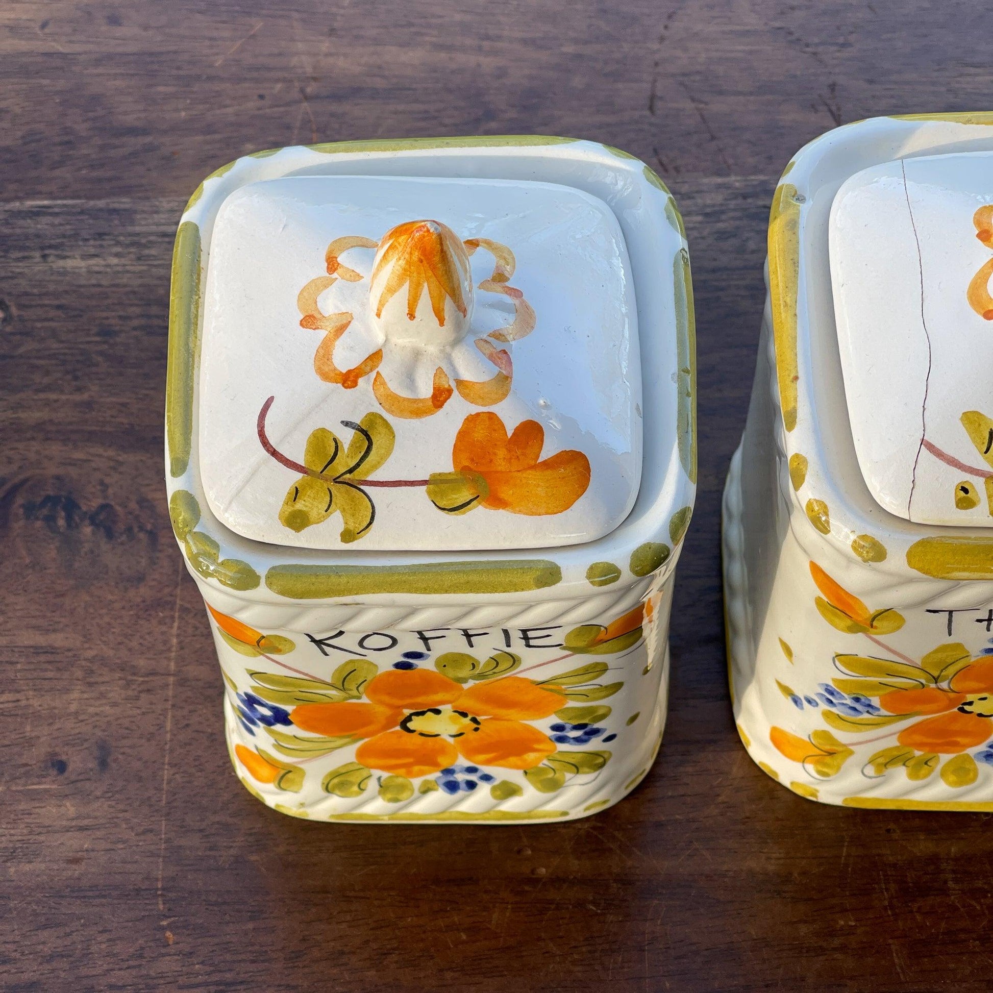 Set van drie vintage Koffie Thee en Suiker potten - The Collectionist