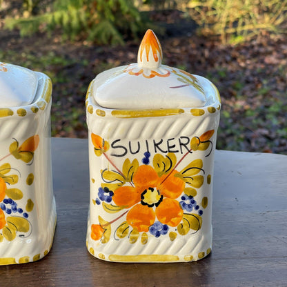 Set van drie vintage Koffie Thee en Suiker potten - The Collectionist