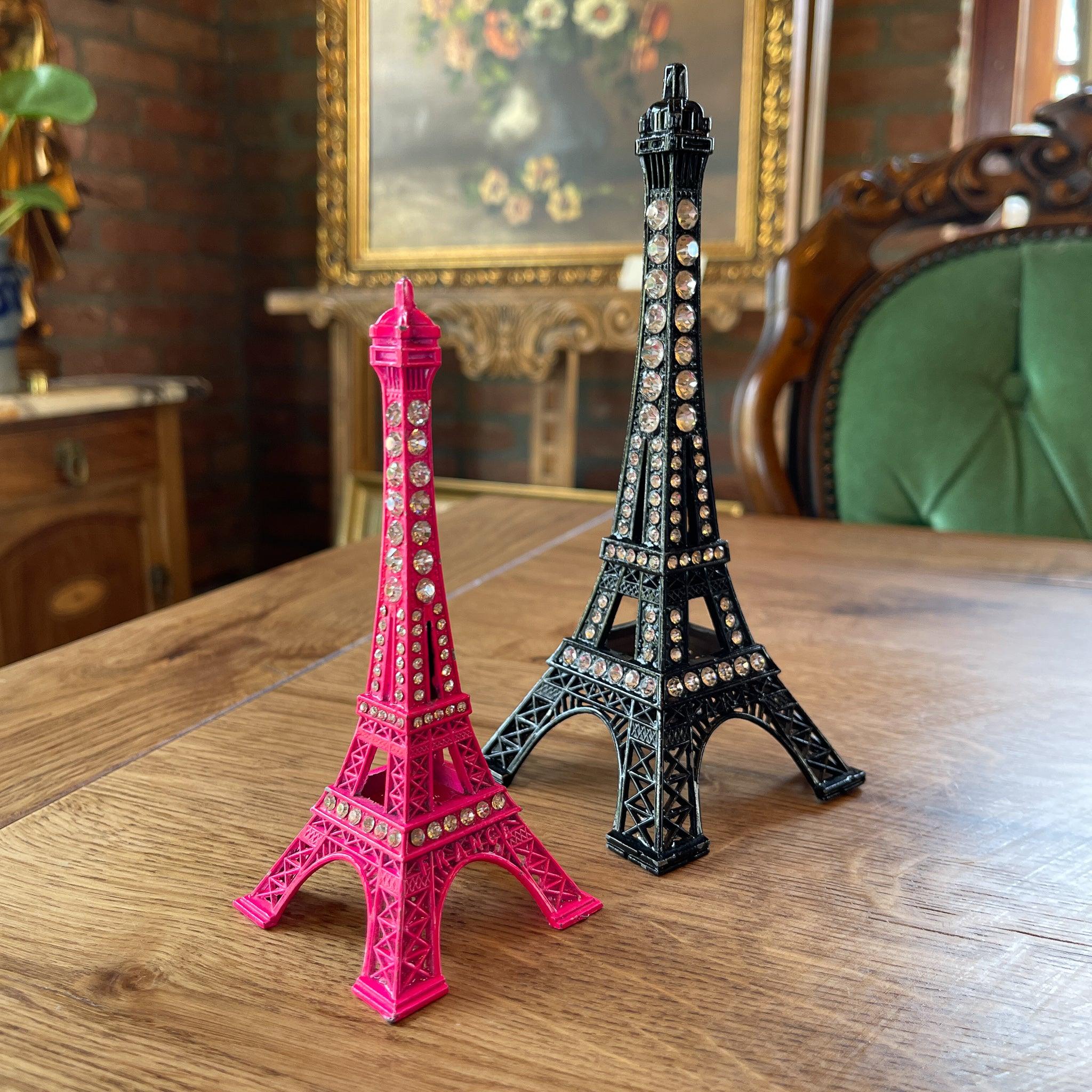 Twee decoratieve eiffeltorens met strass steentjes - The Collectionist
