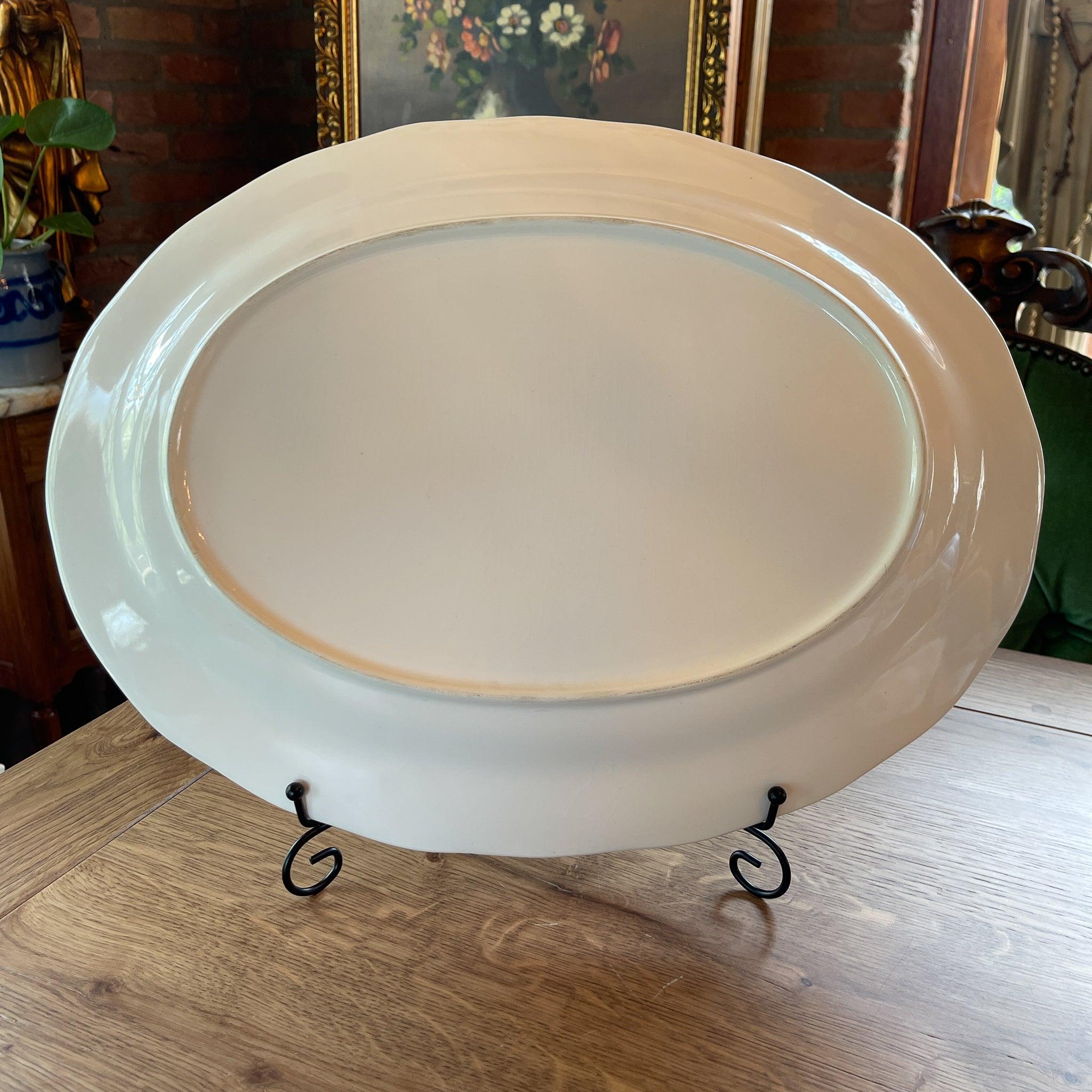 Twee grote vintage ovale borden met vogels - The Collectionist