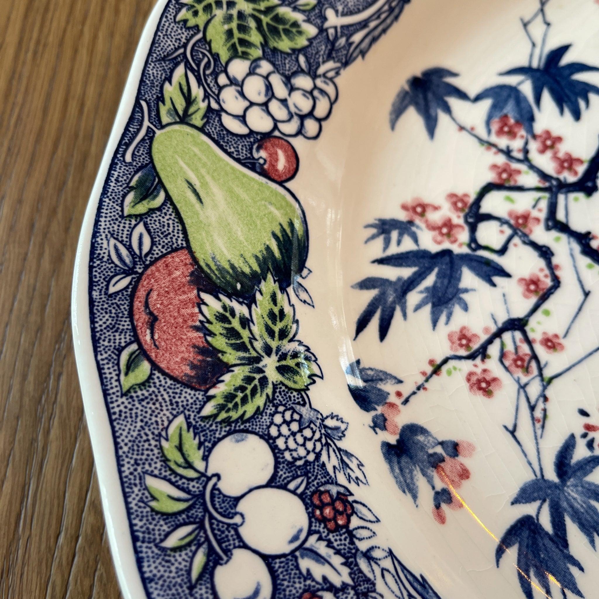 Twee grote vintage ovale borden met vogels - The Collectionist