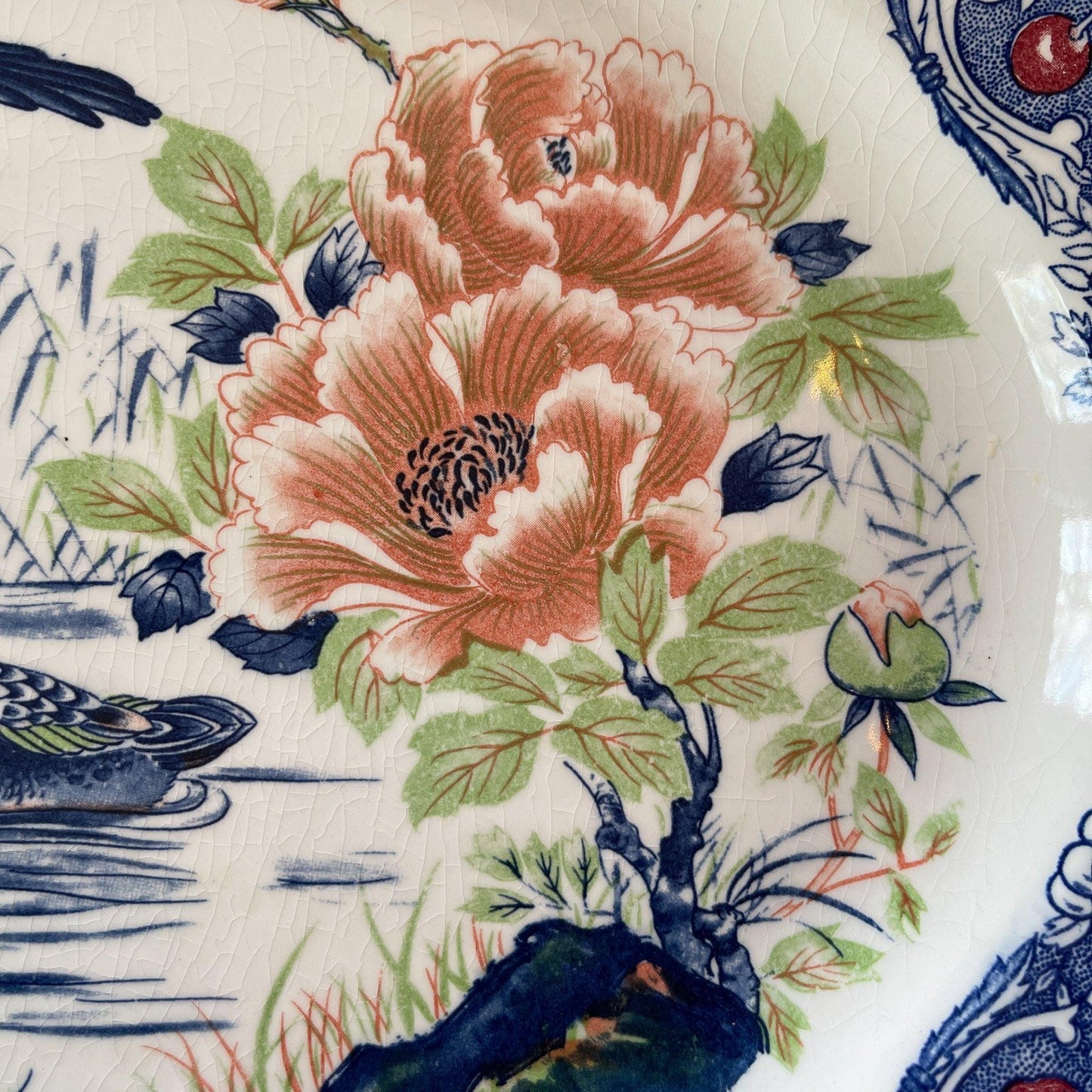 Twee grote vintage ovale borden met vogels - Bamestra Curiosa