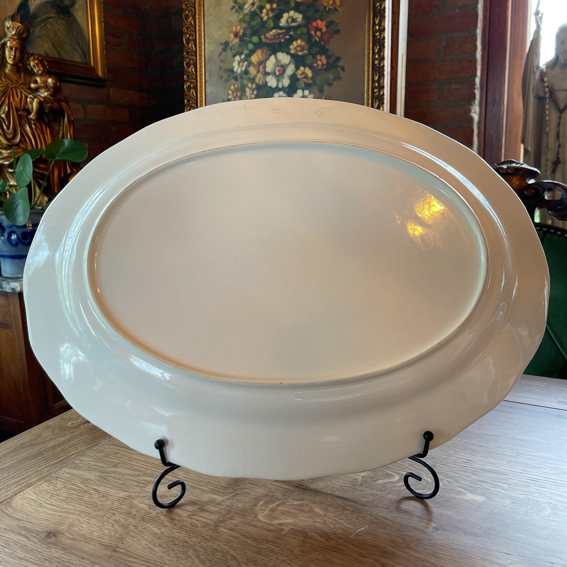 Twee grote vintage ovale borden met vogels - Bamestra Curiosa