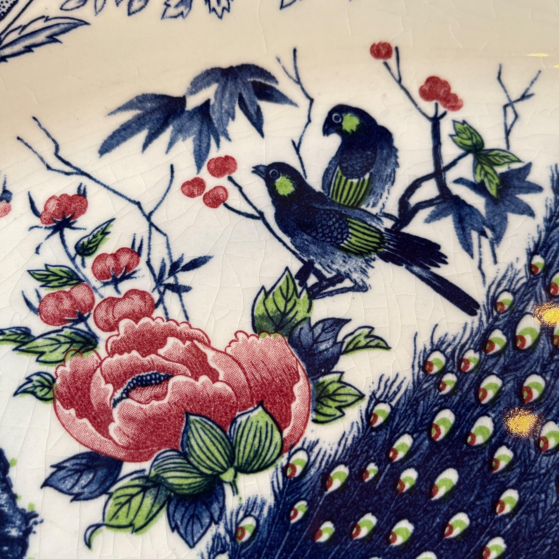 Twee grote vintage ovale borden met vogels - Bamestra Curiosa