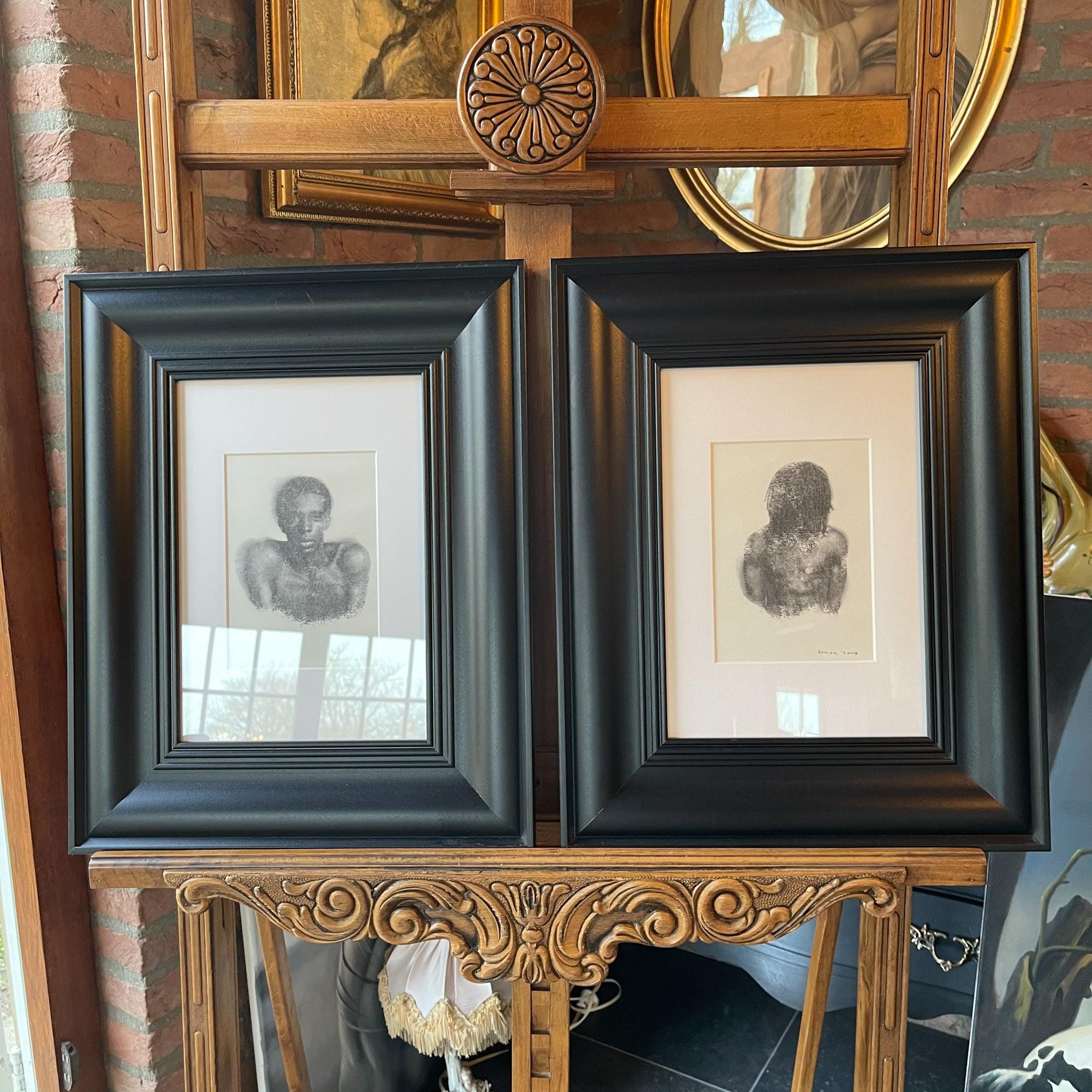 Twee ingelijste thinnerdrukken - The Collectionist