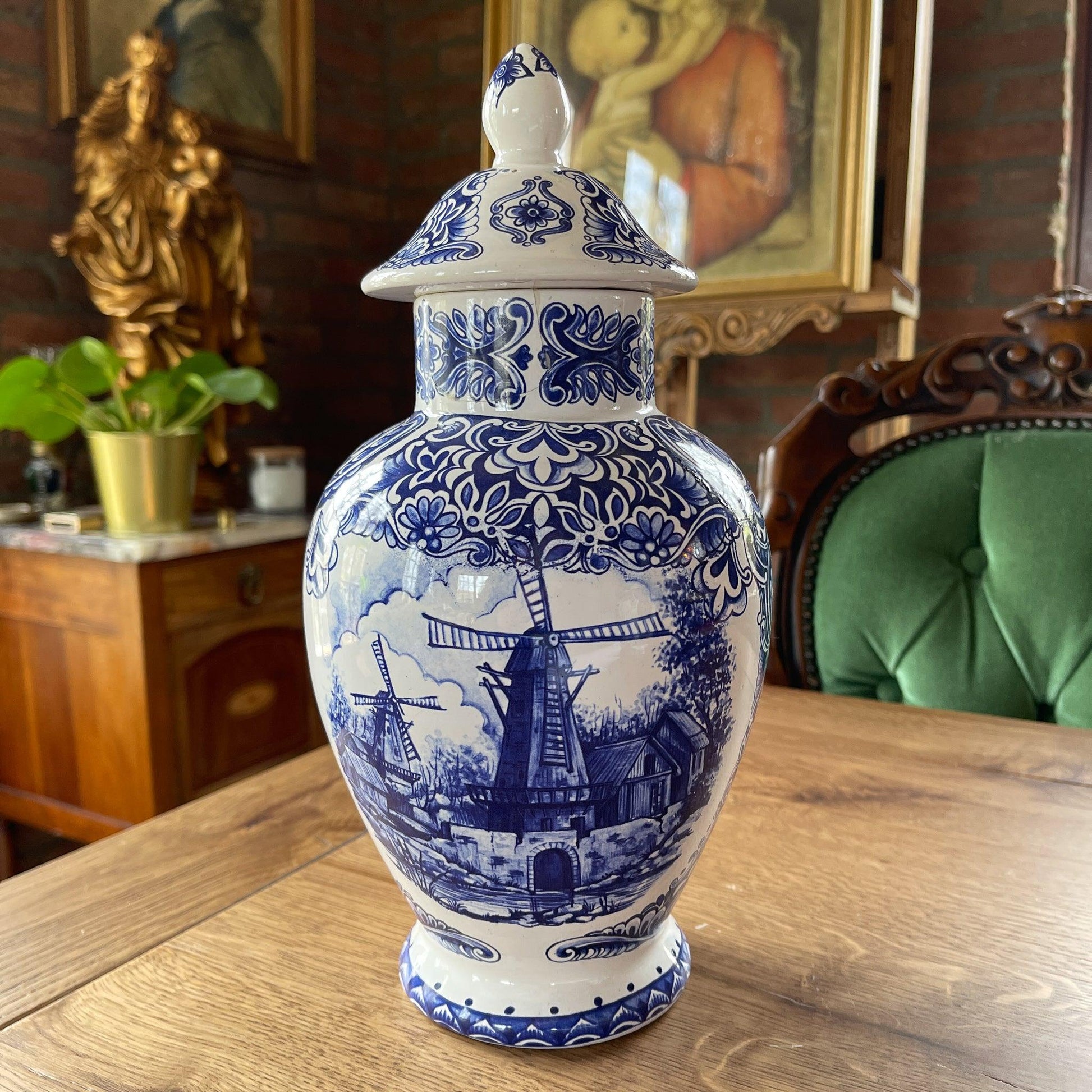 Vaas met deksel Delfts Blauw - Bamestra Curiosa
