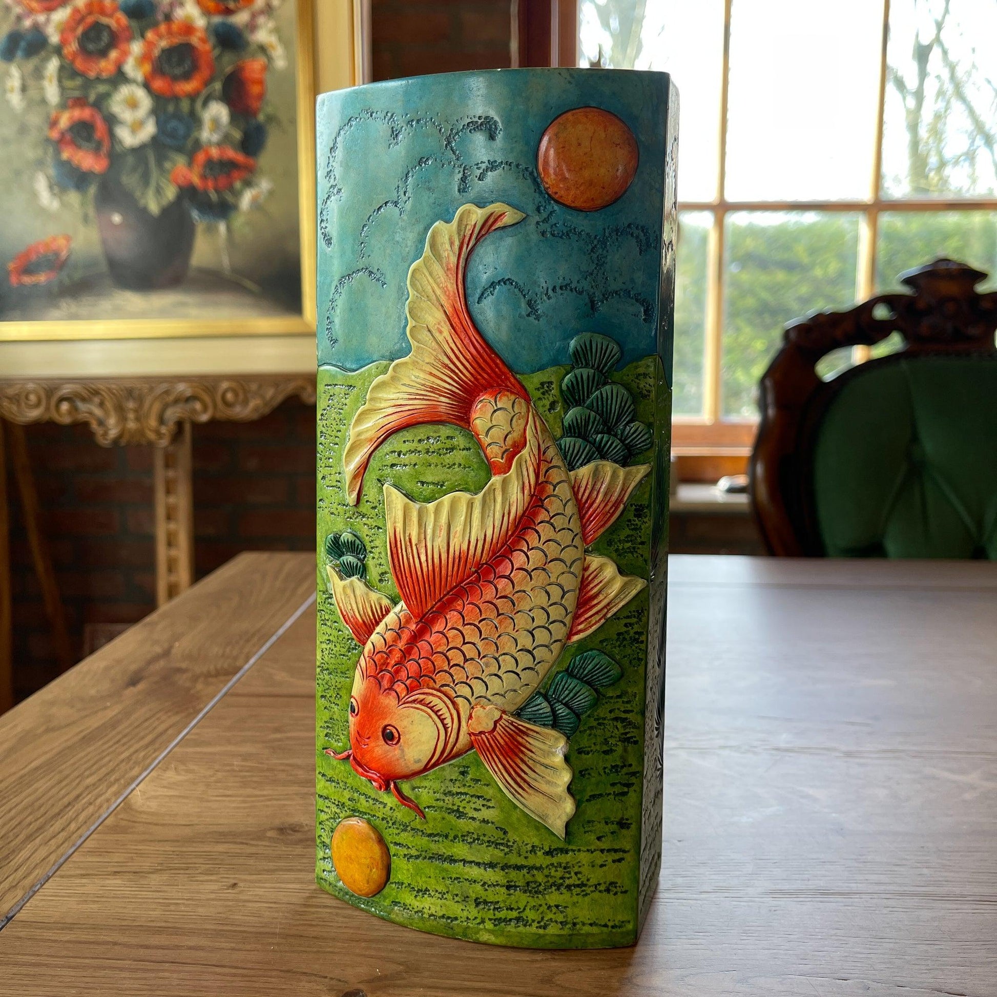 Vaas met Koi vissen - Bamestra Curiosa