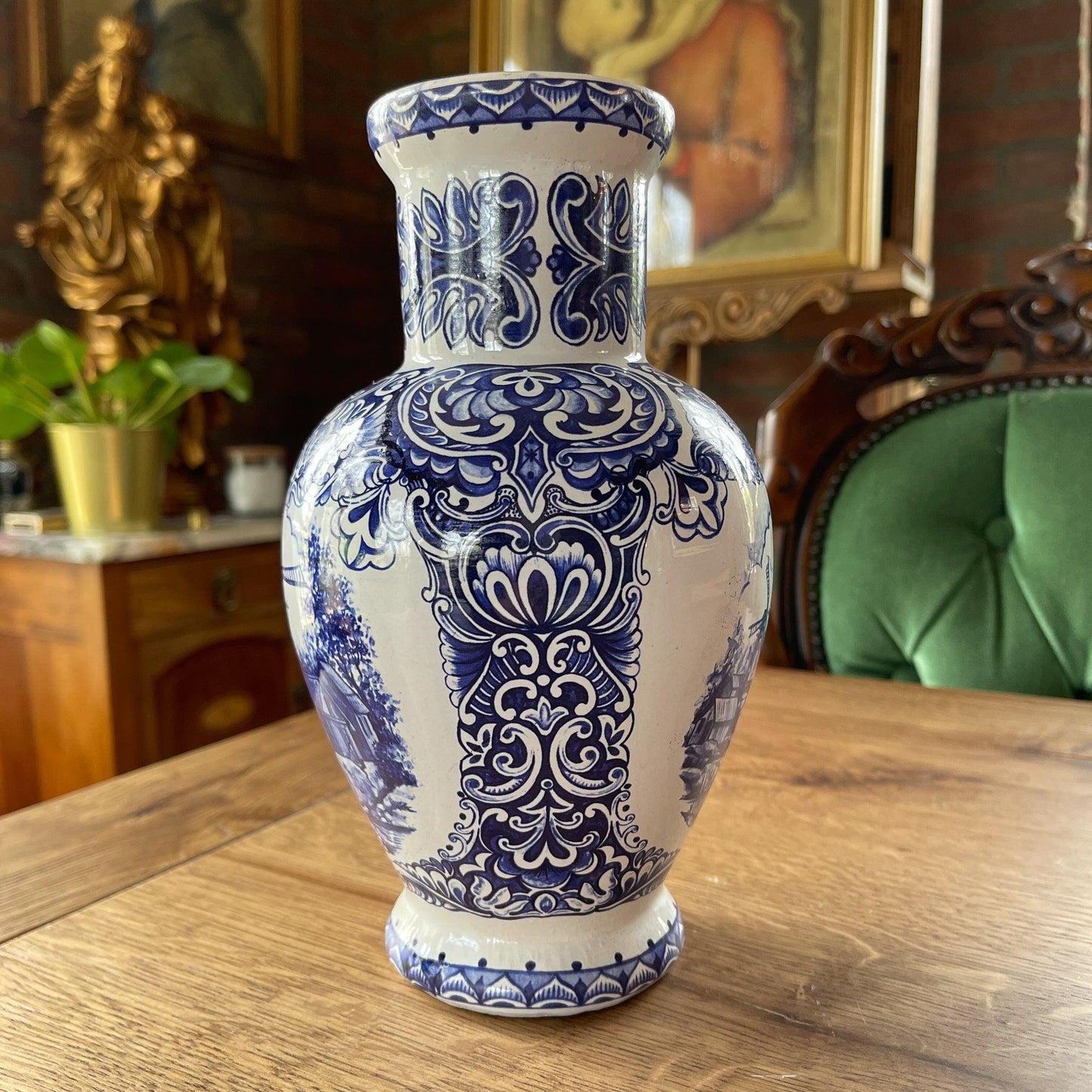 Vaas met molen Delfts Blauw - Bamestra Curiosa