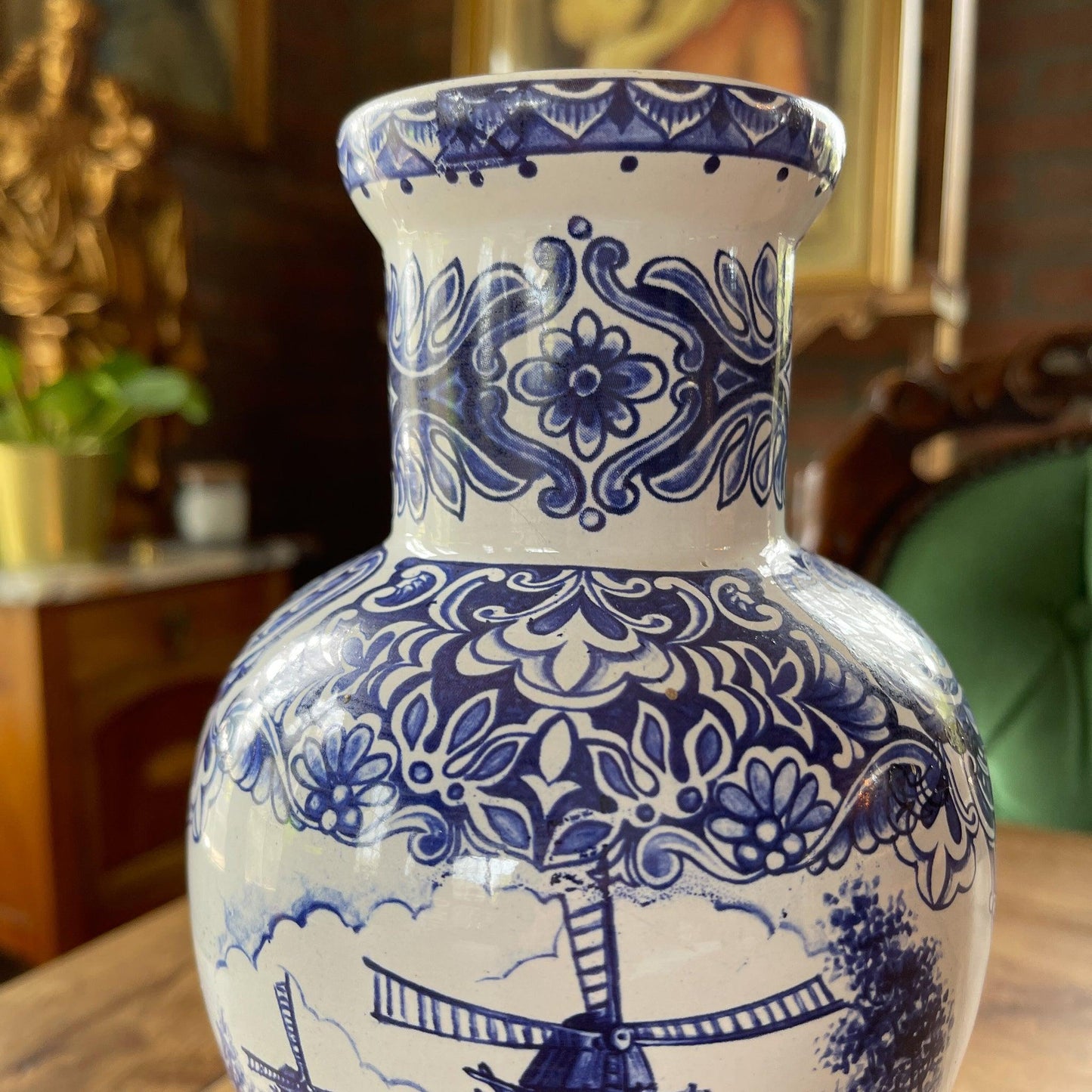 Vaas met molen Delfts Blauw - Bamestra Curiosa