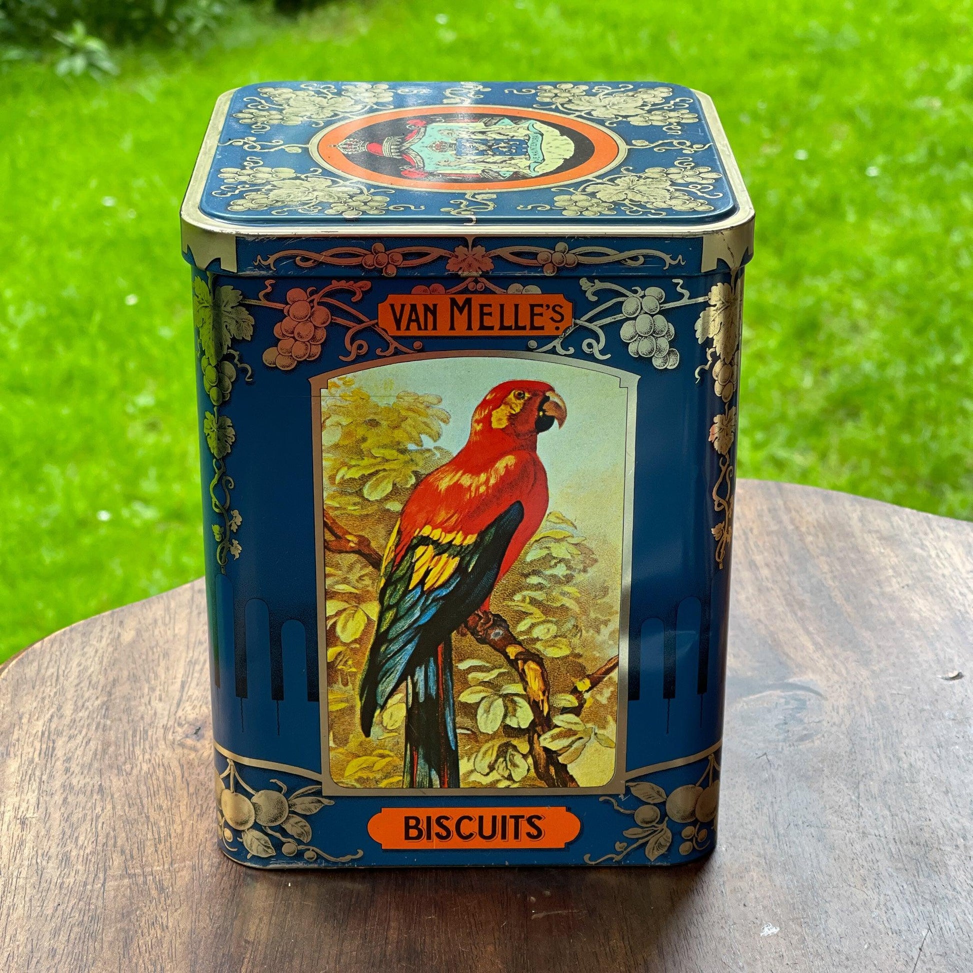 Van Melle's Biscuits blik met vogels - Bamestra Curiosa