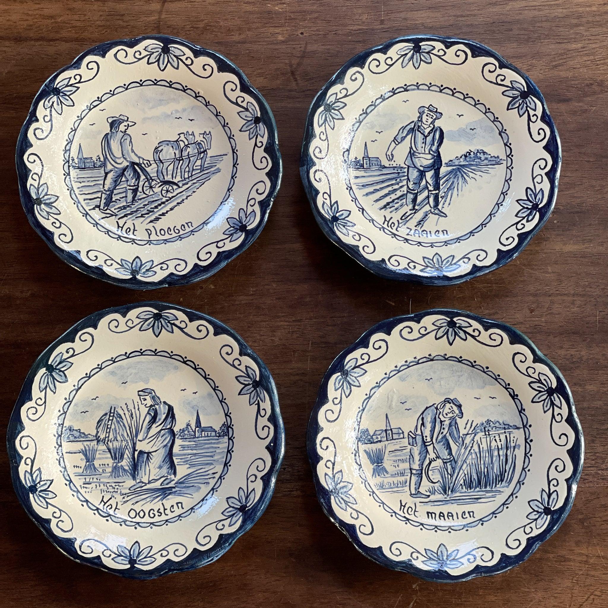 Vier antieke Oud Hollandse wandborden - The Collectionist