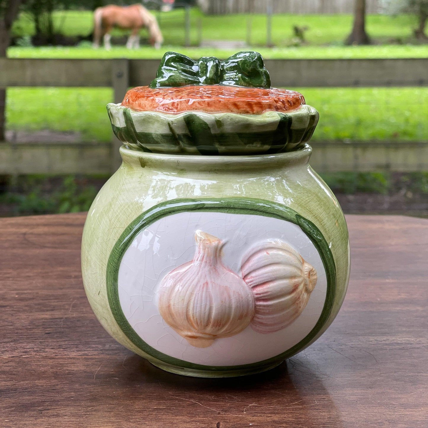 Vintage aardewerk uienpot - Bamestra Curiosa