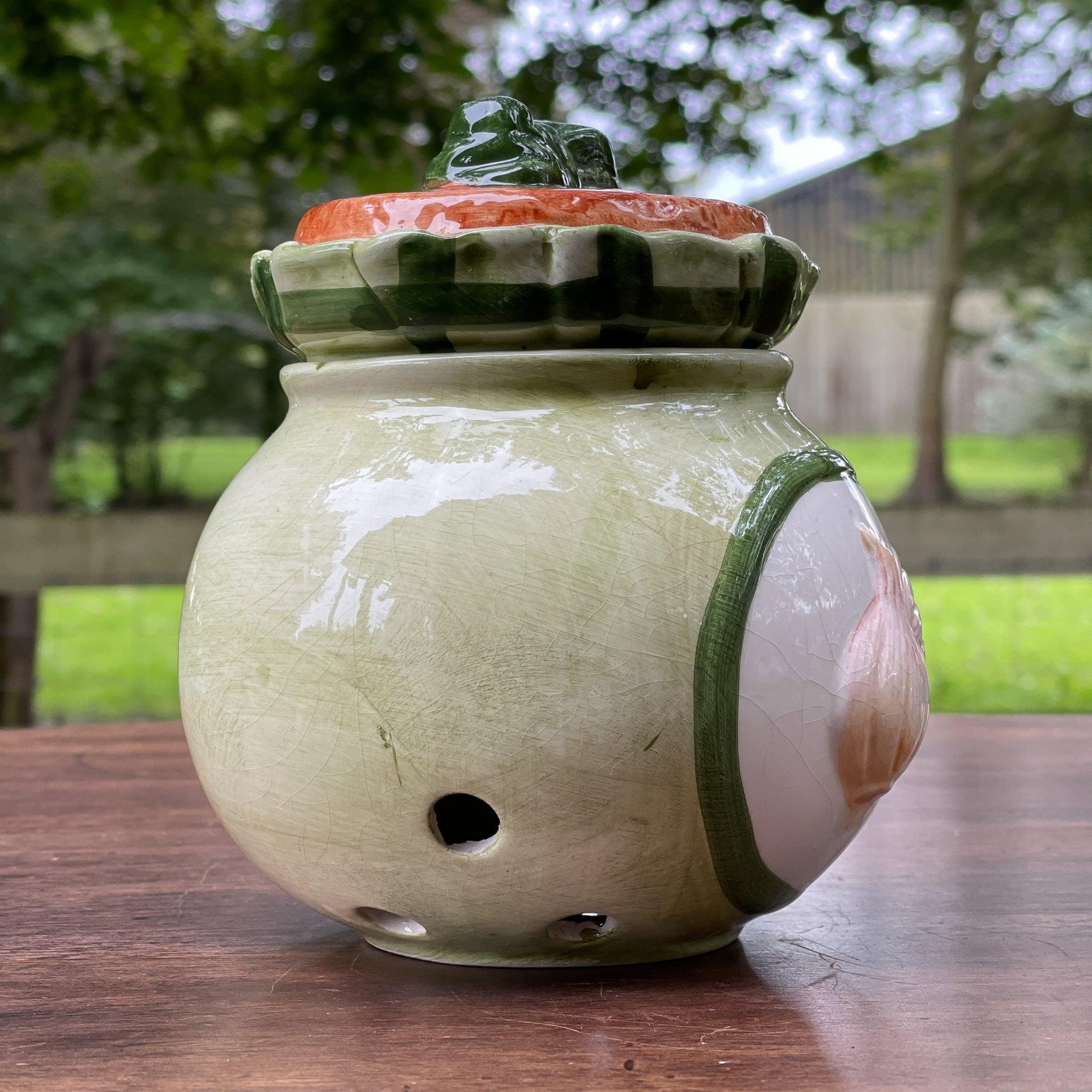 Vintage aardewerk uienpot - Bamestra Curiosa