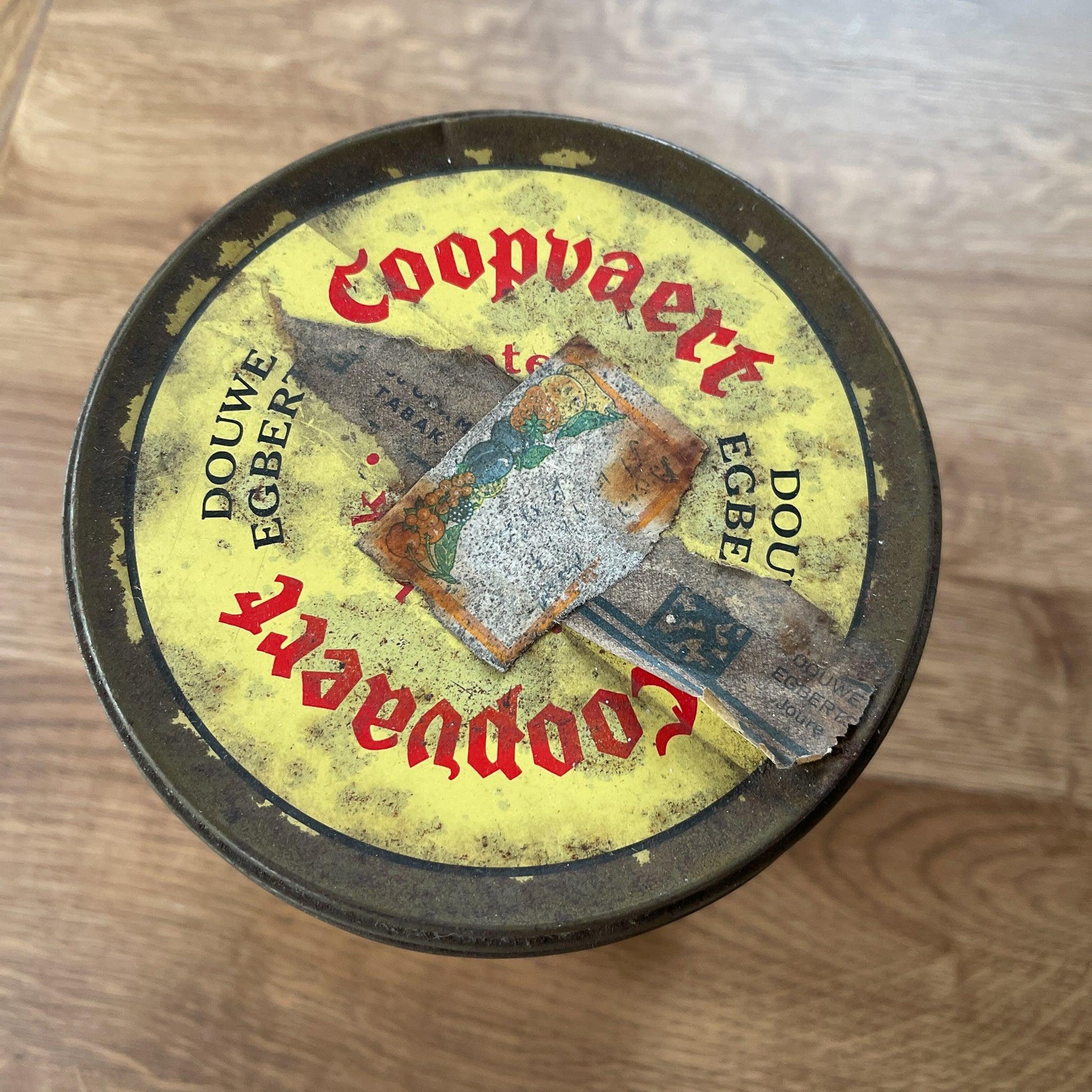 Vintage blik Douwe Egberts Coopvaert - Bamestra Curiosa