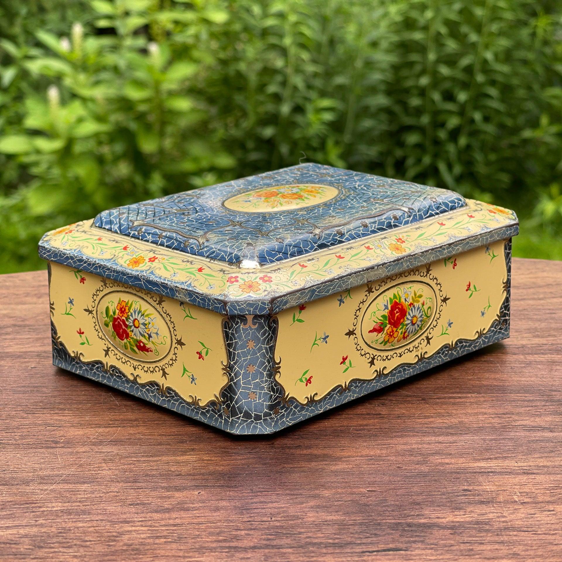 Vintage blik met bloemen - The Collectionist