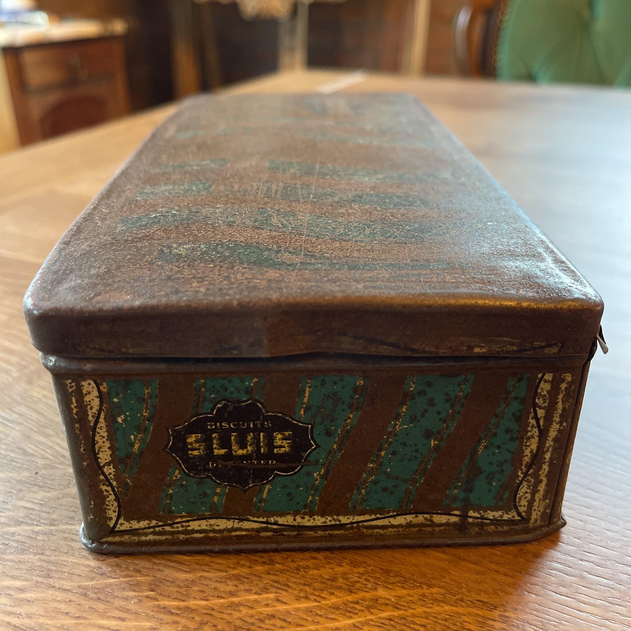 Vintage blik met linnen, knopen en sokkenstop wol - The Collectionist